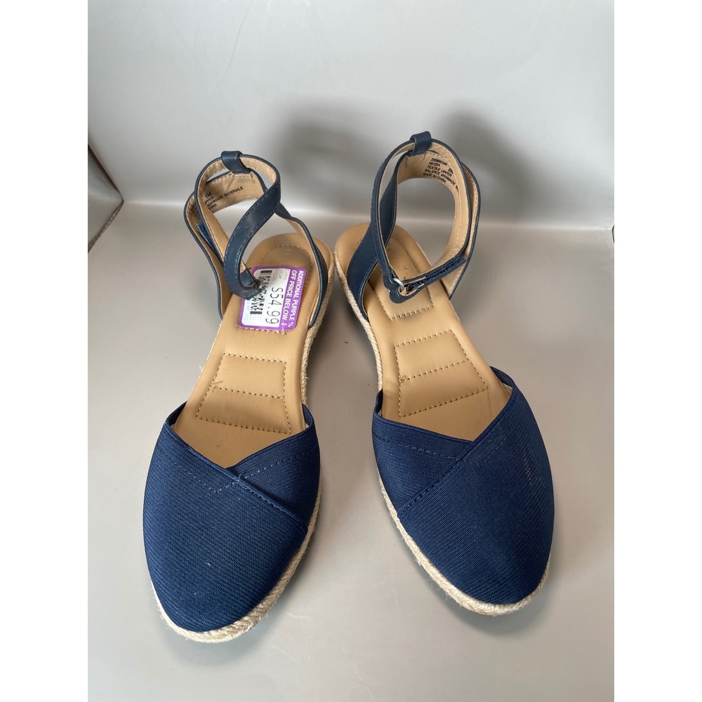 Katie & Kelly Nessa Navy Blue Espadrille Wedge Sandals Women's Size 8M - Picture 2 of 8
